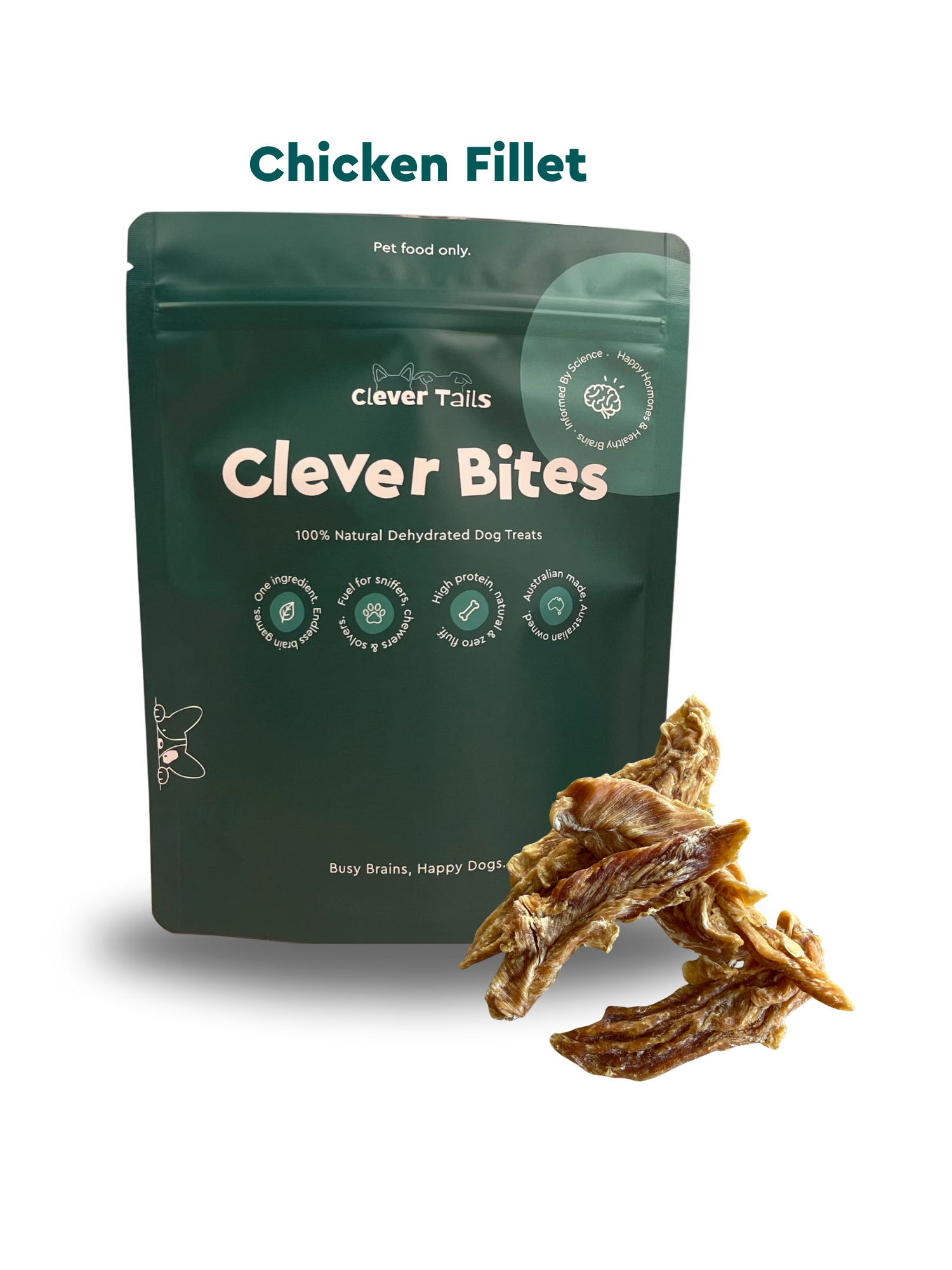 CleverTails Clever Bites Chicken Fillet on White Background